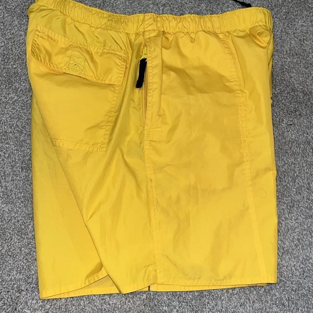 Vintage Polo Sport Yellow Ralph Lauren mesh lined yacht swim board trunks shorts